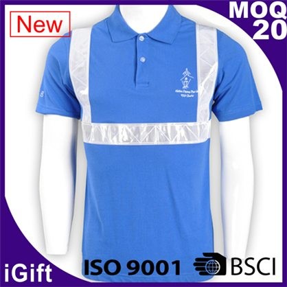 light blue reflective polo shirts