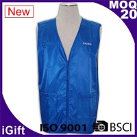 blue vest zipper workwear with logo