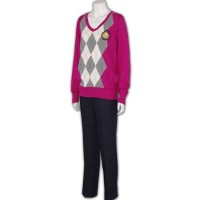 plaid sweater and suit pants school uniform