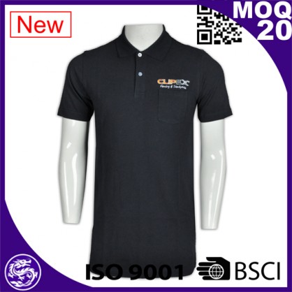 wholesale cotton polyester bule color short sleeve polo shirt for sale