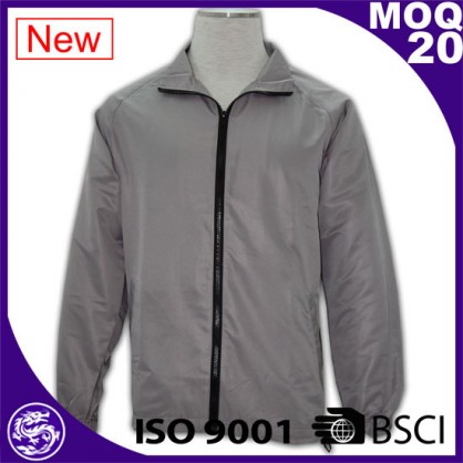 grey long sleeve screen printed jacket