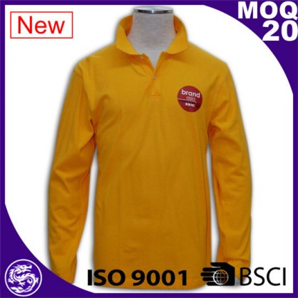 High Quality Polo Neck Plain Customized Cotton Men yellow shirt Polo