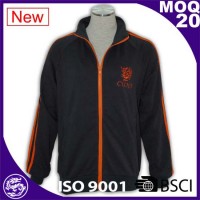 Ritsleting panjang olahraga kasual jaket bulu hitam