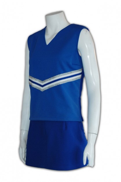 Print Blue and White Cheerleader Costume