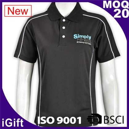 black simply fitness polo shirts with logo