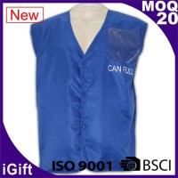 blue workwear vest jacket with logo