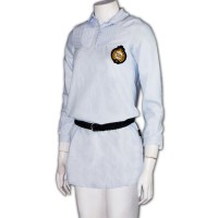 gray dress school uniform with belt