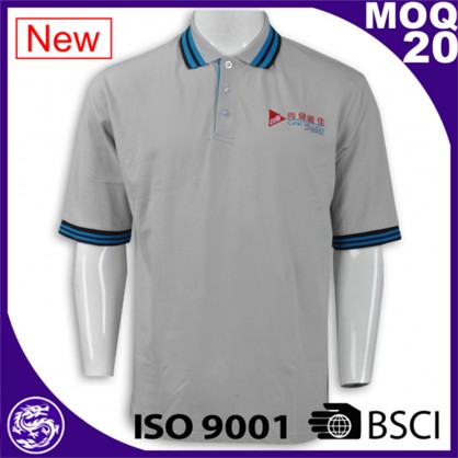Hot sale high quality ribbed collar cheap custom branded office polo shirt